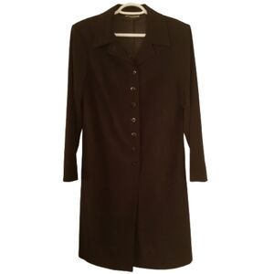 Long  jacket coat suede look button front